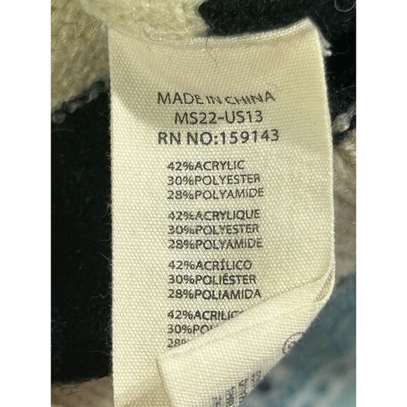 Frnch Paris Women's Black Cream Mika Striped Collared Crop Sweater Size S 3079 - Picture 8 of 12